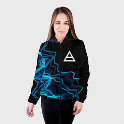 Куртка с капюшоном женская Thirty Seconds to Mars sound wave, цвет: 3D-черный — фото 2