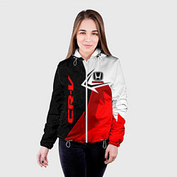 Куртка с капюшоном женская Honda CR-V - sport uniform, цвет: 3D-белый — фото 2