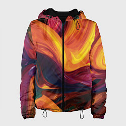 Куртка с капюшоном женская Цветная абстракция colorful, цвет: 3D-черный