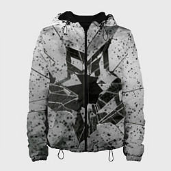 Куртка с капюшоном женская Грязное разбитое стекло в пятнах, цвет: 3D-черный
