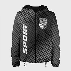 Куртка с капюшоном женская Porsche sport carbon, цвет: 3D-черный