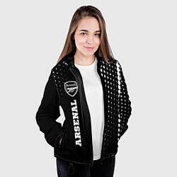 Куртка с капюшоном женская Arsenal sport на темном фоне по-вертикали, цвет: 3D-черный — фото 2