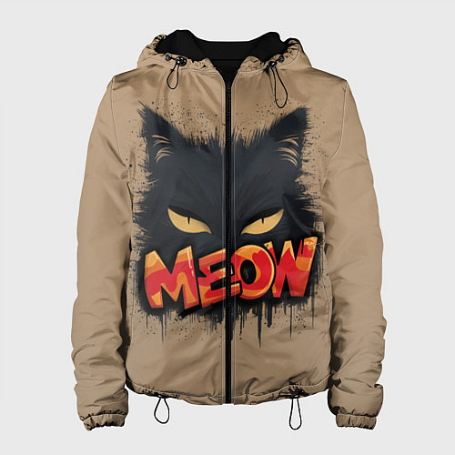 Женская куртка Силуэт кошки мяу / 3D-Черный – фото 1