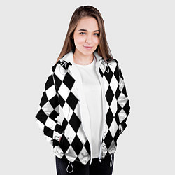 Куртка с капюшоном женская Арлекин черно-белый, цвет: 3D-белый — фото 2