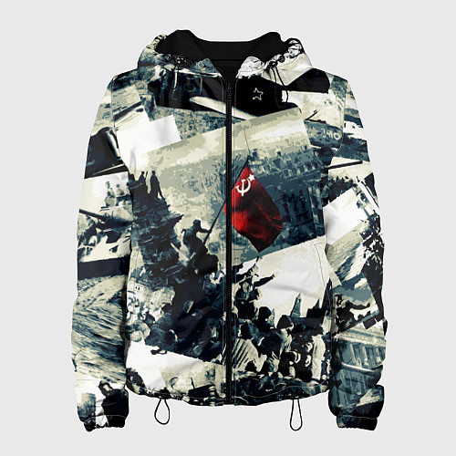 Женская куртка День победы 9 мая и силуэты кадров с фронта / 3D-Черный – фото 1