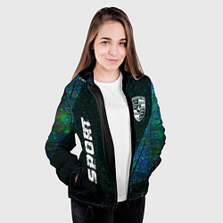 Куртка с капюшоном женская Porsche sport glitch blue, цвет: 3D-черный — фото 2