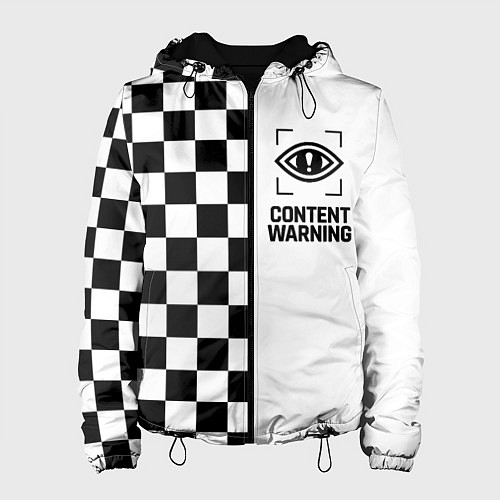Женская куртка Content Warning шашечки / 3D-Черный – фото 1