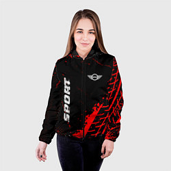 Куртка с капюшоном женская Mini red sport tires, цвет: 3D-черный — фото 2