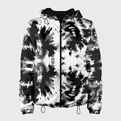 Куртка с капюшоном женская Серо белый тайдай, цвет: 3D-черный