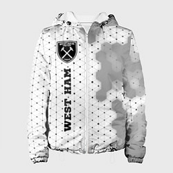Куртка с капюшоном женская West Ham sport на светлом фоне по-вертикали, цвет: 3D-белый