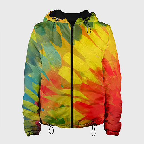 Женская куртка Абстракция цветение акрил / 3D-Черный – фото 1