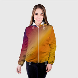 Куртка с капюшоном женская Абстракция солнечный луч, цвет: 3D-белый — фото 2