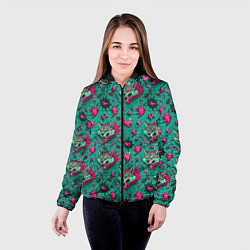 Куртка с капюшоном женская Паттерн объемные волки, цвет: 3D-черный — фото 2