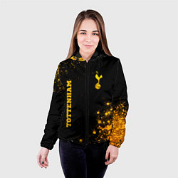 Куртка с капюшоном женская Tottenham - gold gradient вертикально, цвет: 3D-черный — фото 2