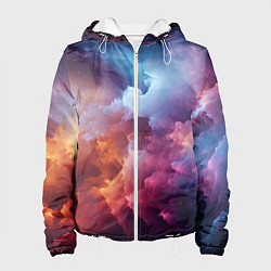 Куртка с капюшоном женская Облачный космос, цвет: 3D-белый