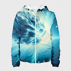 Куртка с капюшоном женская Неоновая комета - нейросеть, цвет: 3D-белый