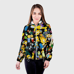 Куртка с капюшоном женская Персонажи Симпсонов, цвет: 3D-белый — фото 2