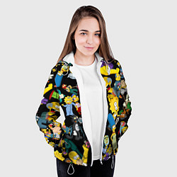 Куртка с капюшоном женская Персонажи Симпсонов, цвет: 3D-белый — фото 2