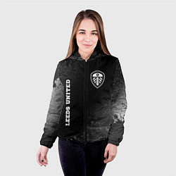 Куртка с капюшоном женская Leeds United sport на темном фоне вертикально, цвет: 3D-черный — фото 2