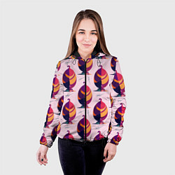 Куртка с капюшоном женская Абстракция листок, цвет: 3D-черный — фото 2