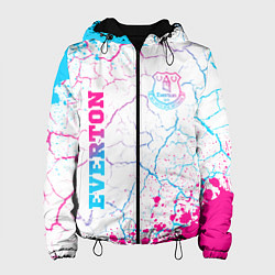 Куртка с капюшоном женская Everton neon gradient style вертикально, цвет: 3D-черный