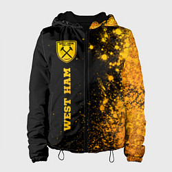 Куртка с капюшоном женская West Ham - gold gradient по-вертикали, цвет: 3D-черный