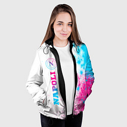 Куртка с капюшоном женская Napoli neon gradient style по-вертикали, цвет: 3D-черный — фото 2