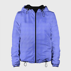 Куртка с капюшоном женская Умеренный аспидно-синий клетчатый, цвет: 3D-черный