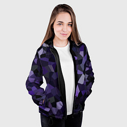Куртка с капюшоном женская Кристаллизация темно-фиолетового, цвет: 3D-черный — фото 2