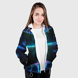 Куртка с капюшоном женская Фантастический портал в космос, цвет: 3D-белый — фото 2