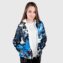 Куртка с капюшоном женская Extreme glitch, цвет: 3D-белый — фото 2