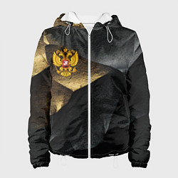 Женская куртка Золотой герб России на темном фоне