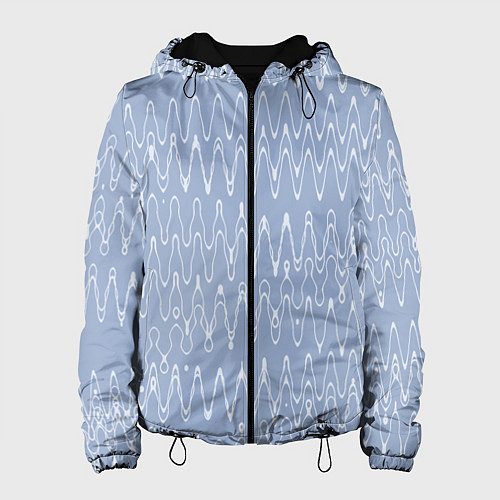 Женская куртка Кривые линии серо-голубой / 3D-Черный – фото 1