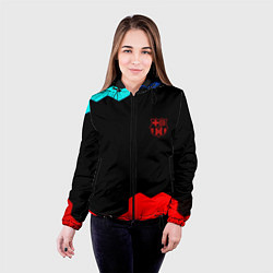 Куртка с капюшоном женская Barcelona спортивный кибер стиль, цвет: 3D-черный — фото 2