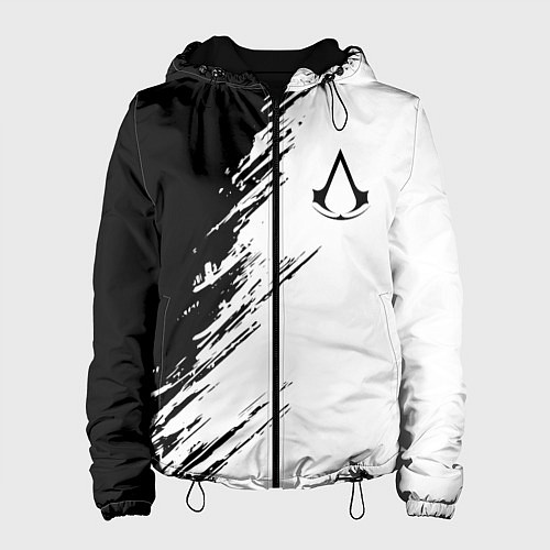 Женская куртка Ассасинс Крид - белый и черный цвет / 3D-Черный – фото 1