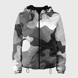 Женская куртка Камуфляж серый монохром