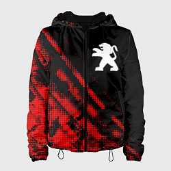 Куртка с капюшоном женская Peugeot sport grunge, цвет: 3D-черный