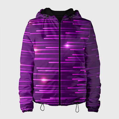 Женская куртка Светящиеся неоновые лучи / 3D-Черный – фото 1