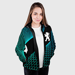 Куртка с капюшоном женская Peugeot electro hexagon, цвет: 3D-черный — фото 2