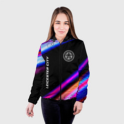 Куртка с капюшоном женская Leicester City speed game lights, цвет: 3D-черный — фото 2