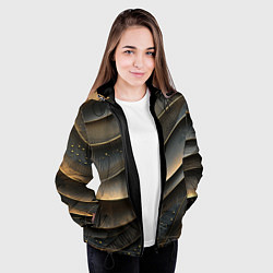 Куртка с капюшоном женская Лакшери текстура с узорами, цвет: 3D-черный — фото 2