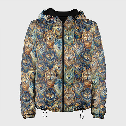 Женская куртка Волчий узор / 3D-Черный – фото 1