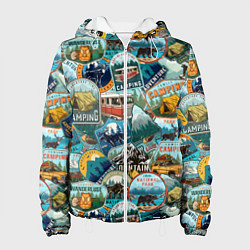 Куртка с капюшоном женская Adventure stickers, цвет: 3D-белый