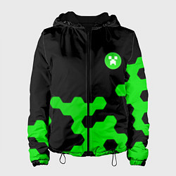 Куртка с капюшоном женская Minecraft game creeper, цвет: 3D-черный