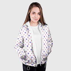 Куртка с капюшоном женская Красивый узор звезды, цвет: 3D-белый — фото 2