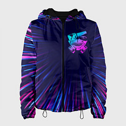 Куртка с капюшоном женская Tokyo Ghoul neon blast lines, цвет: 3D-черный
