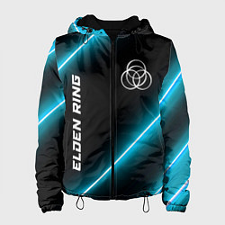 Куртка с капюшоном женская Elden Ring неоновые лампы, цвет: 3D-черный