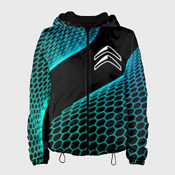 Куртка с капюшоном женская Citroen electro hexagon, цвет: 3D-черный