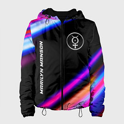 Куртка с капюшоном женская Marilyn Manson neon rock lights, цвет: 3D-черный