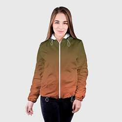 Куртка с капюшоном женская Абстрактный градиент, цвет: 3D-белый — фото 2